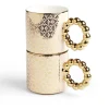 Gifi Lot de 2 mugs 30cl design chic rose et doré