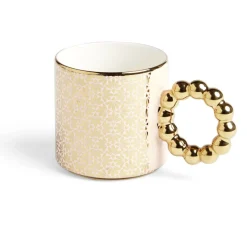 Gifi Lot de 2 mugs 30cl design chic rose et doré