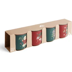 Gifi Lot de 4 mugs en céramique décor Noël 365ml