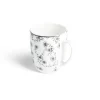 Gifi Lot de 4 mugs 200ml porcelaine Ø8,8x10,4cm noir et blanc