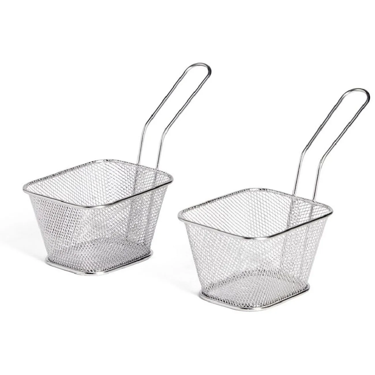 Gifi Lot de 2 paniers à frites inox argenté 19,5x17,5x8,5cm