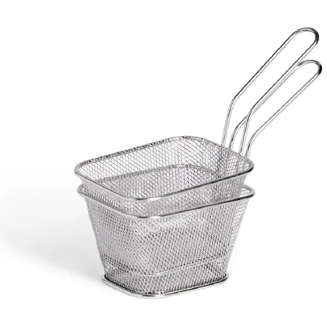 Gifi Lot de 2 paniers à frites inox argenté 19,5x17,5x8,5cm