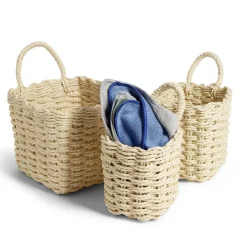 Gifi Rangement|Lot de 3 panières tressées rangement salle de bain