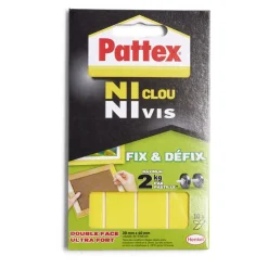 Gifi Colle Et Adhésif^Lot de 10 pastilles de fixation Fix et Déflix Pattex Ni Clou Ni Vis 2kg