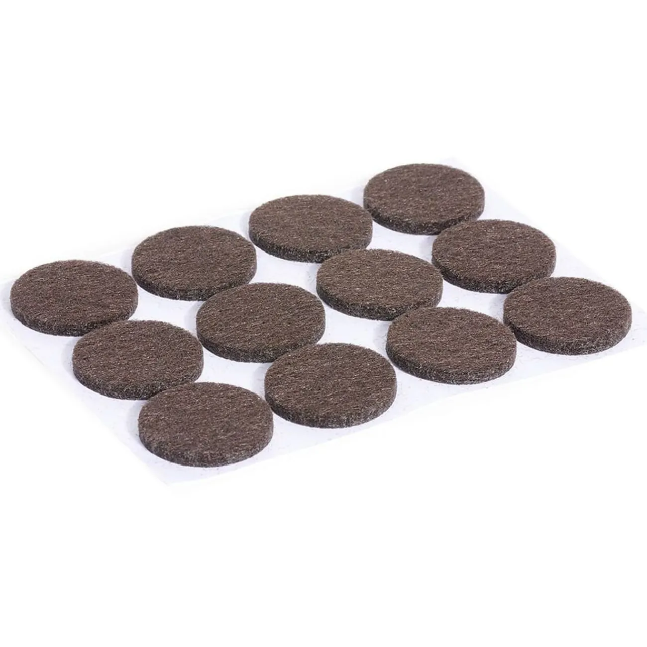 Gifi Quincaillerie^Lot de 12 patins en feutre adhésif marron - Ø22 mm