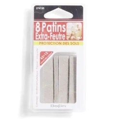 Gifi Quincaillerie^Lot de 8 patins en feutre adhésif ultra puissant - 63x12 mm