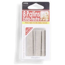 Gifi Quincaillerie^Lot de 8 patins en feutre adhésif ultra puissant - 63x12 mm