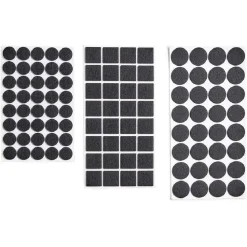 Gifi Quincaillerie^Lot de 104 patins en feutre noir - 3 tailles