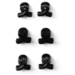 Gifi Beauté^Lot de 6 pinces à cheveux effet noué plastique noir brillant 2cm