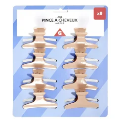 Gifi Beauté^Lot de 8 pinces à cheveux noir ou rose - 2 coloris