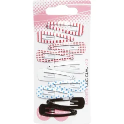 Gifi Beauté^Lot de 10 pinces clic clac de 5 couleurs