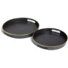 Gifi Lot de 2 plateaux Ø29cm et Ø36cm plastique noir