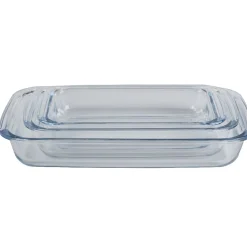 Gifi Lot de 3 plats à four empilables en verre