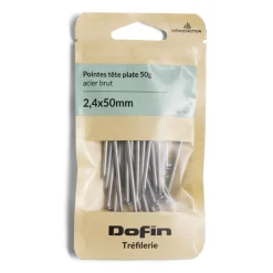 Gifi Outils Bricolage^Lot de 50 pointes à tête plate 50mm