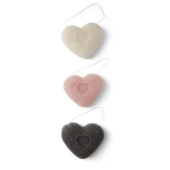 Gifi Beauté^Lot de 3 éponges konjac coeur - 3 modèles