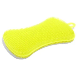 Gifi Nettoyage Et Entretien|Lot de 2 éponges silicone jaune et bleu 13x11,5cm