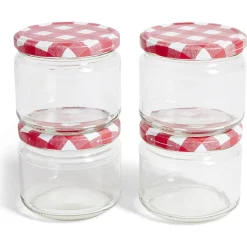Gifi Lot de 4 pots à confiture acier et verre Ø7,5xH8,7cm