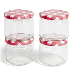Gifi Lot de 4 pots à confiture acier et verre Ø7,5xH8,7cm