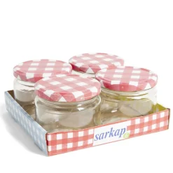 Gifi Lot de 4 pots à confiture acier et verre Ø7,5xH8,7cm