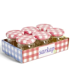 Gifi Lot de 6 pots à confiture acier et verre Ø4,5xH4,6cm