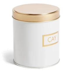 Gifi Lot de 3 pots à épices acier blanc et doré Ø9,9xH11,4cm