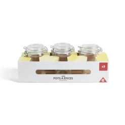 Gifi Lot de 3 pots à épices en verre