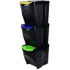 Gifi Nettoyage Et Entretien|Lot de 3 poubelles de tri 25L