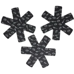 Gifi Lot de 3 protège-poêles Ø38cm polyester noir ou gris