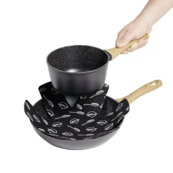 Gifi Lot de 3 protège-poêles Ø38cm polyester noir ou gris