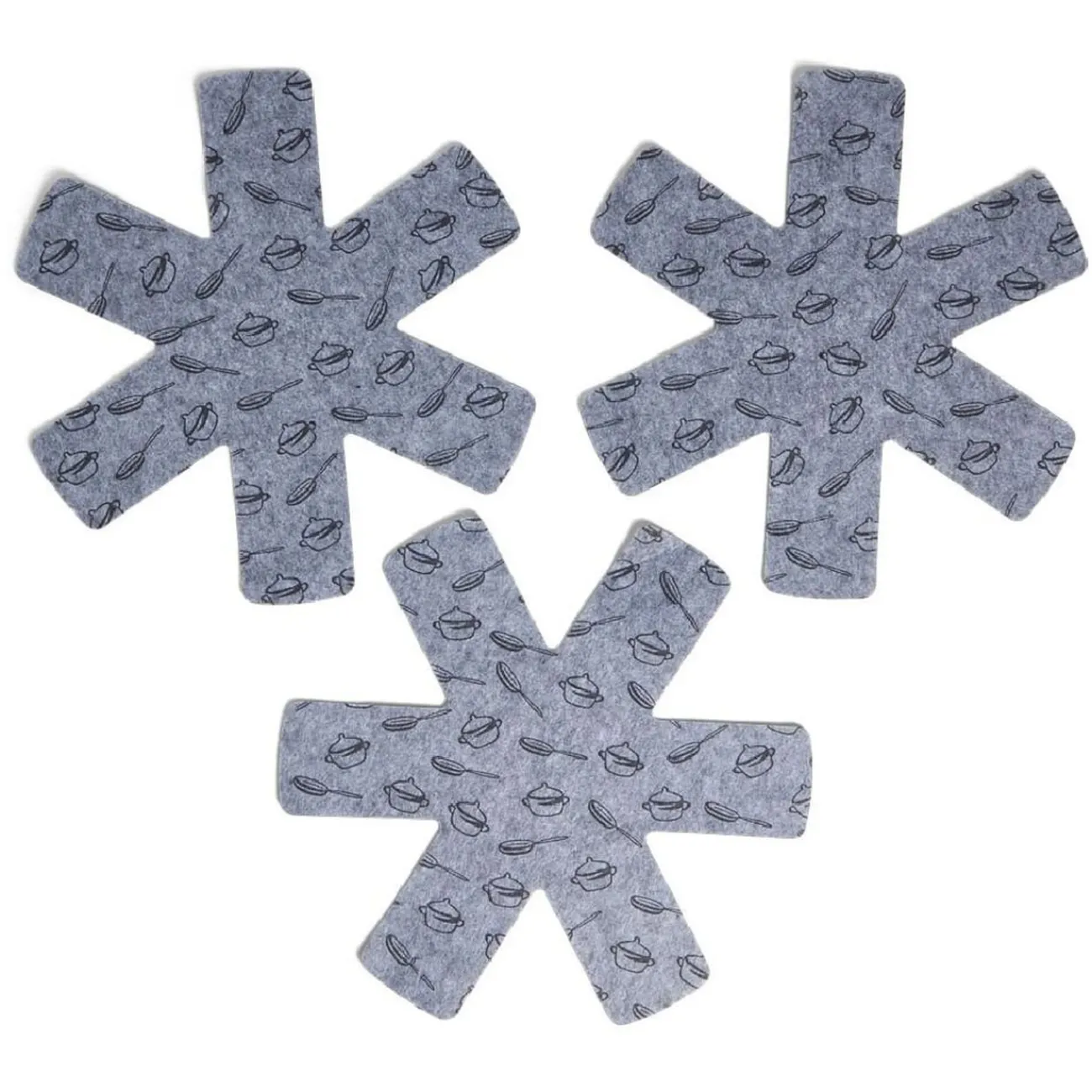 Gifi Lot de 3 protège-poêles Ø38cm polyester noir ou gris