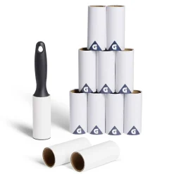 Gifi Entretien Du Linge|Lot de 11 rouleaux adhésifs papier + brosse polypropylène blanc + noir