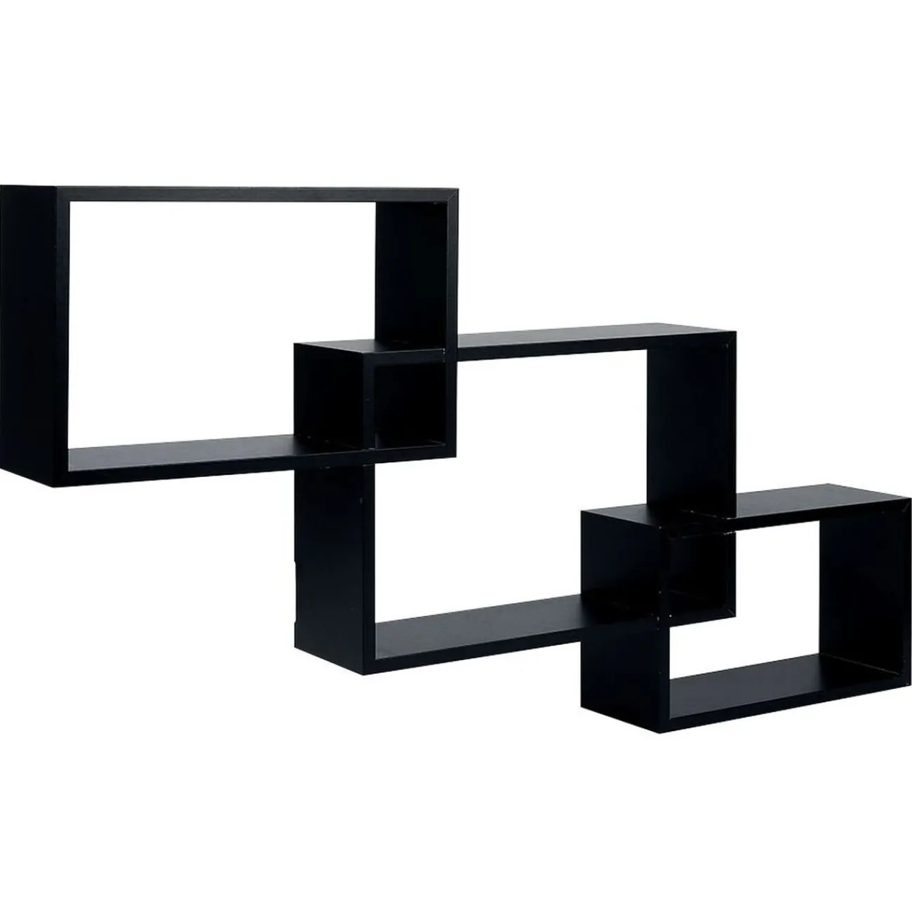 Gifi Rangement|Lot de 3 étagères rectangulaires en bois noir