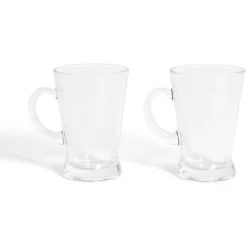 Gifi Lot de 2 tasses à café 170ml verre transparent