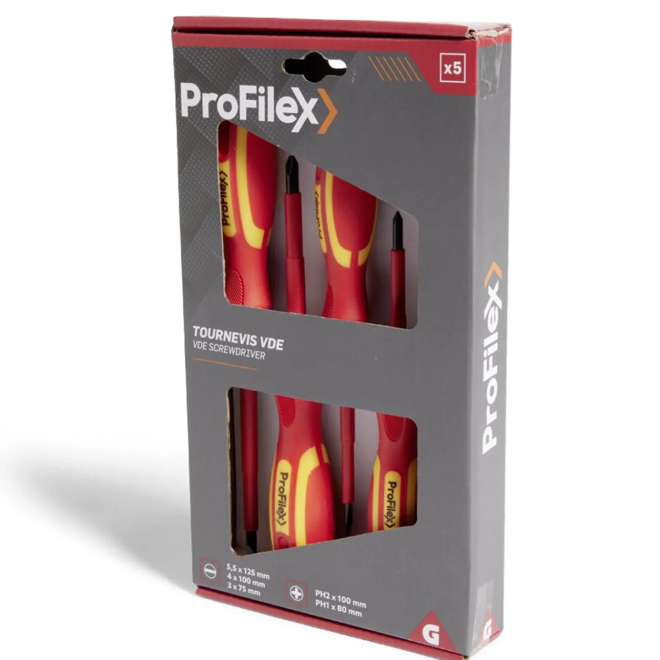 Gifi Outils Bricolage^Lot de 5 tournevis VDE