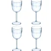 Gifi Lot de 4 verres à pied en plastique effet martelé