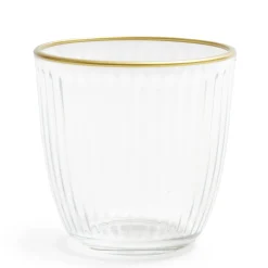 Gifi Lot de 3 verres bas 29,5cl avec bord doré