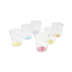 Gifi Lot de 6 verres 31cl transparents avec fond coloré