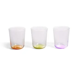 Gifi Lot de 6 verres 31cl transparents avec fond coloré
