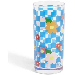 Gifi Lot de 3 verres motif fleurs et carreaux 290ml