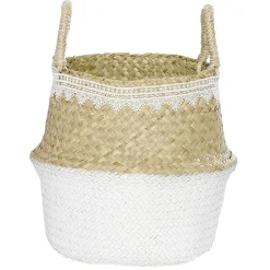 Gifi Rangement|LOT panière boule en jute et dentelle - OK FAIT