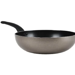 Gifi Lot poêle et wok anti-adhésif argenté