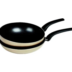 Gifi Lot poêle et wok anti-adhésif argenté