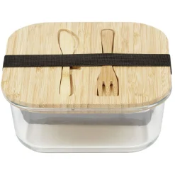 Gifi Luchbox avec couverts bambou et verre 1,1 L