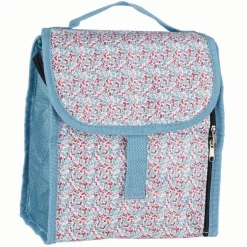 Gifi Lunch bag réfrigérant blanc et bleu motif fleuri rouge 2,3 L