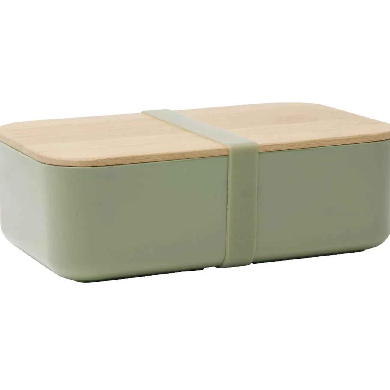 Gifi Lunchbox en plastique avec couvercle bambou +sangle silicone 900 ml