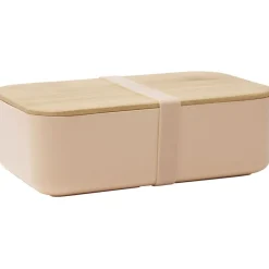 Gifi Lunchbox en plastique avec couvercle bambou +sangle silicone 900 ml