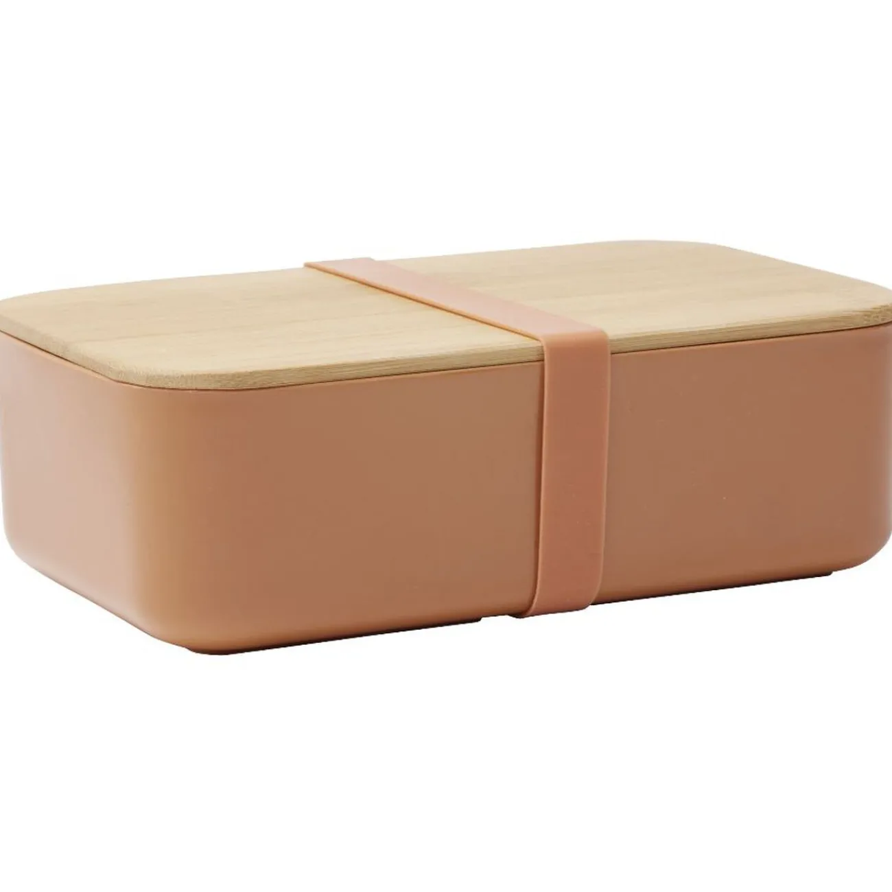 Gifi Lunchbox en plastique avec couvercle bambou +sangle silicone 900 ml