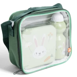 Gifi Lunchbox enfant 720ml avec gourde 350ml et sac de transport lapin vert