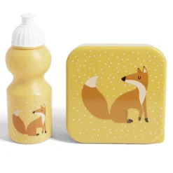 Gifi Lunchbox enfant 720ml avec gourde 350ml et sac de transport renard orange