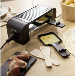 Gifi Machine à raclette Duo connectable noire 2 poêlons 450W